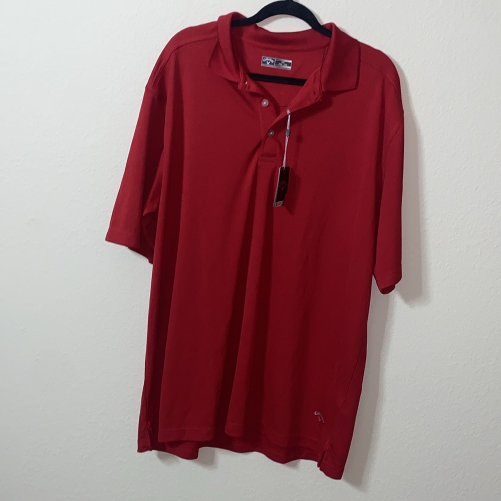 🎱Brand new Callaway Men's Chili Pepper Red Polo Shirt quick Dry! - Picture 5 of 12